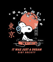 Peanuts Snoopy Japan DJ Womens Hoodie - Black - - Riot Society