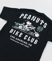 Peanuts Snoopy Bike Club Distressed Heavyweight Boxy Mens T-Shirt - Jet Black - - Riot Society