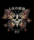 Butterfly Skull Mens T-Shirt - - Riot Society