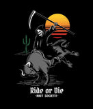 Ride or Die Bull Reaper Mens T-Shirt - - Riot Society