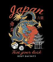 Japan Test Your Luck Dragon Mens T-Shirt - - Riot Society