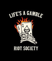 Life's a Gamble Burning Cards Mens T-Shirt - - Riot Society