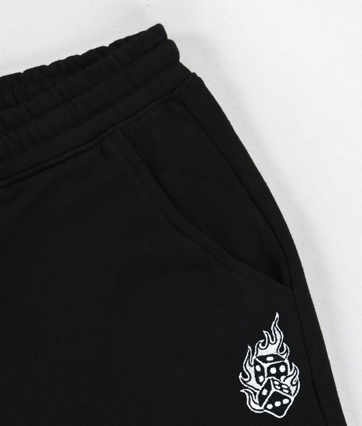 Dice Flames Embroidered Mens Joggers - - Riot Society