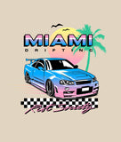Miami Drifting Mens T-Shirt - - Riot Society