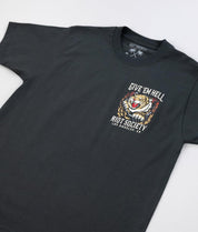 Tiger Flames Give 'Em Hell Heavyweight Boxy Mens T-Shirt - Vintage Black - - Riot Society