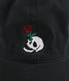 Skull Rose Embroidered Dad Hat - - Riot Society