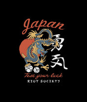 Japan Test Your Luck Dragon Mens T-Shirt - - Riot Society