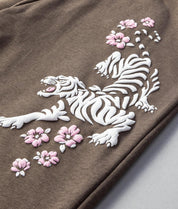 Tiger Cherry Blossoms Puff Womens Matching Set - Espresso - - Riot Society
