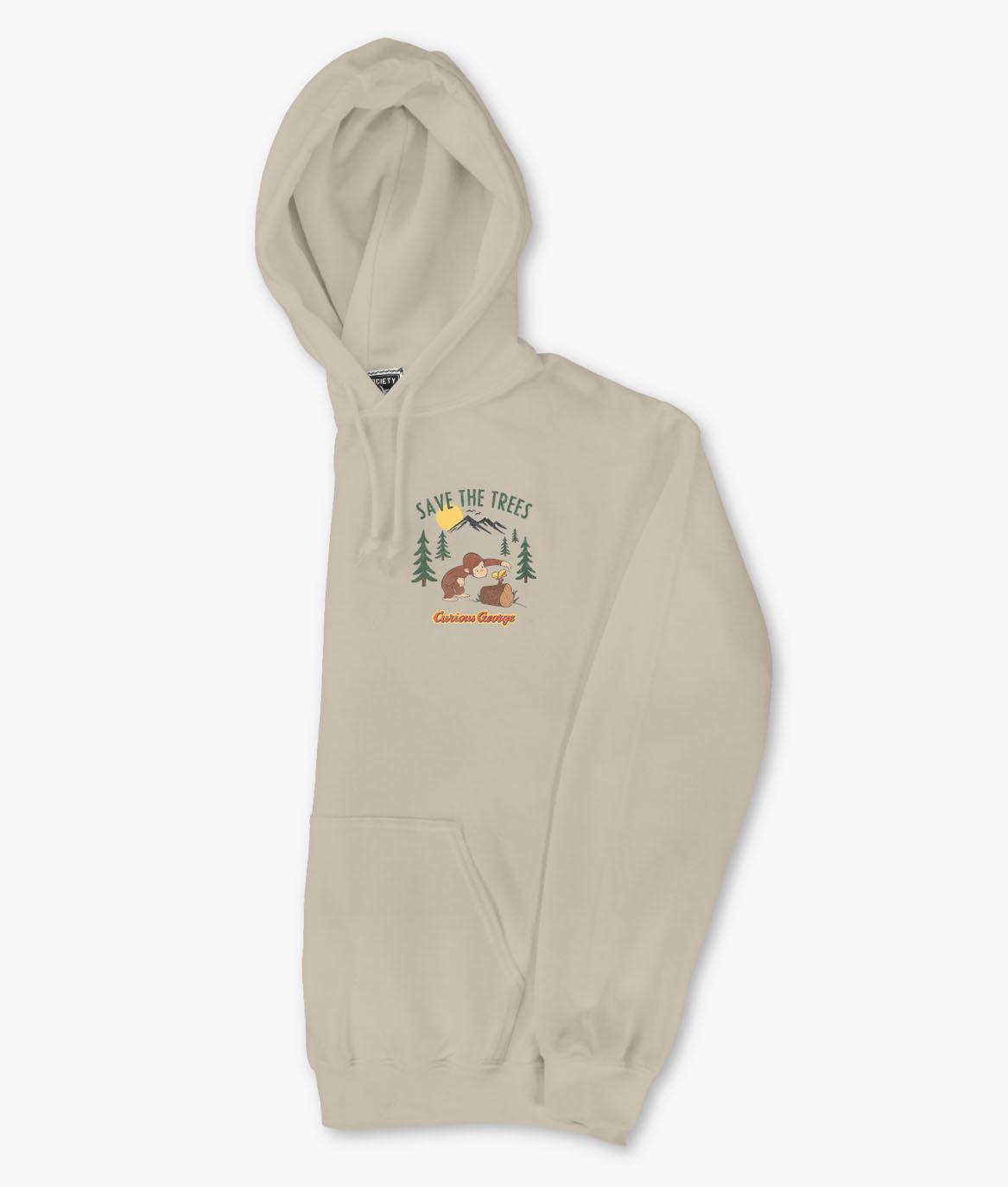 Curious George Save the Trees 2.0 Mens Hoodie - - Riot Society