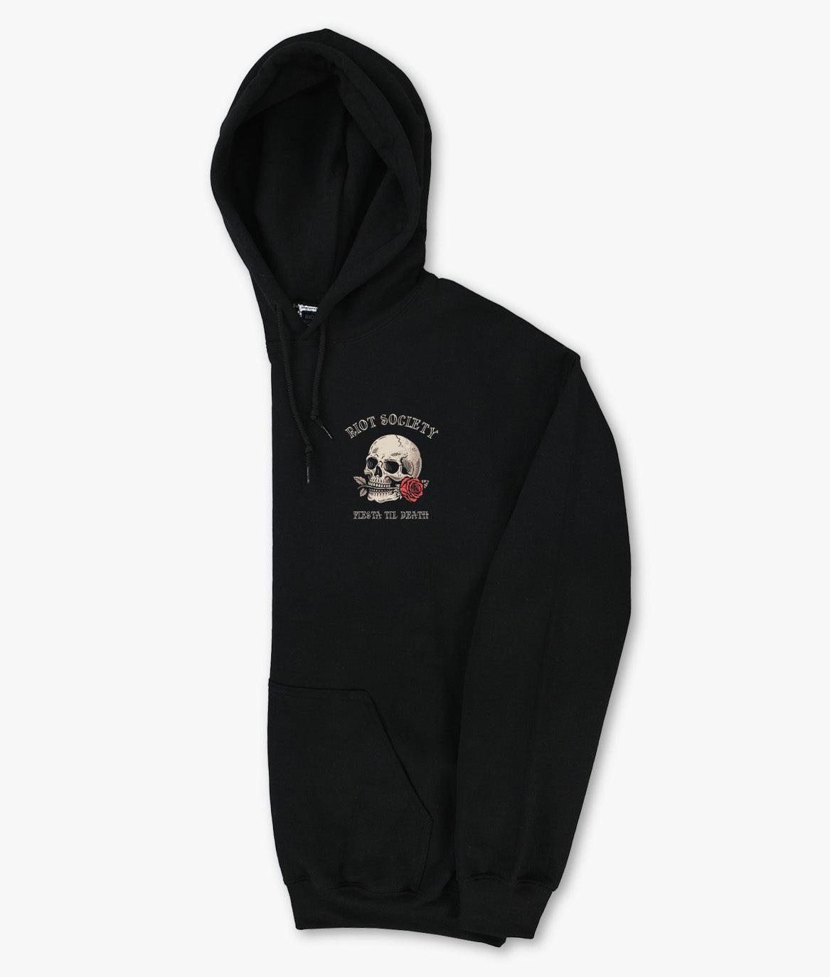 Fiesta Til Death Skeleton Poster Mens Hoodie - Black - - Riot Society