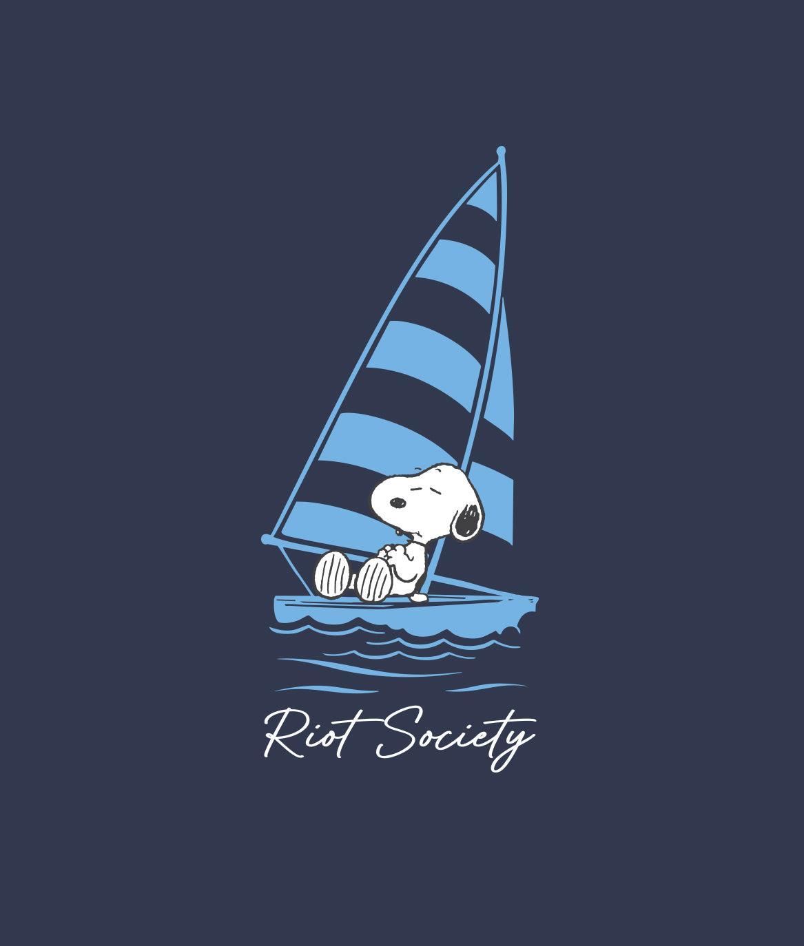 Peanuts Snoopy's Sailing Club Puff Boyfriend Tee - - Riot Society