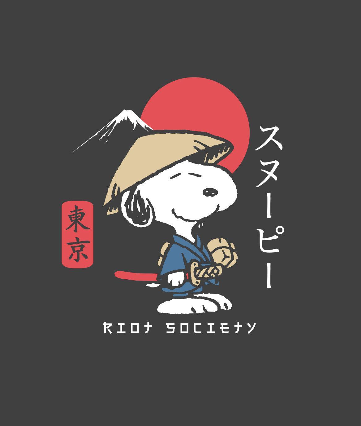 Peanuts Snoopy & Woodstock Samurai Boyfriend Tee - - Riot Society