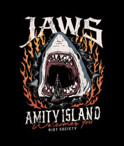 JAWS Amity Island Welcomes You Boys Tee - Black - - Riot Society