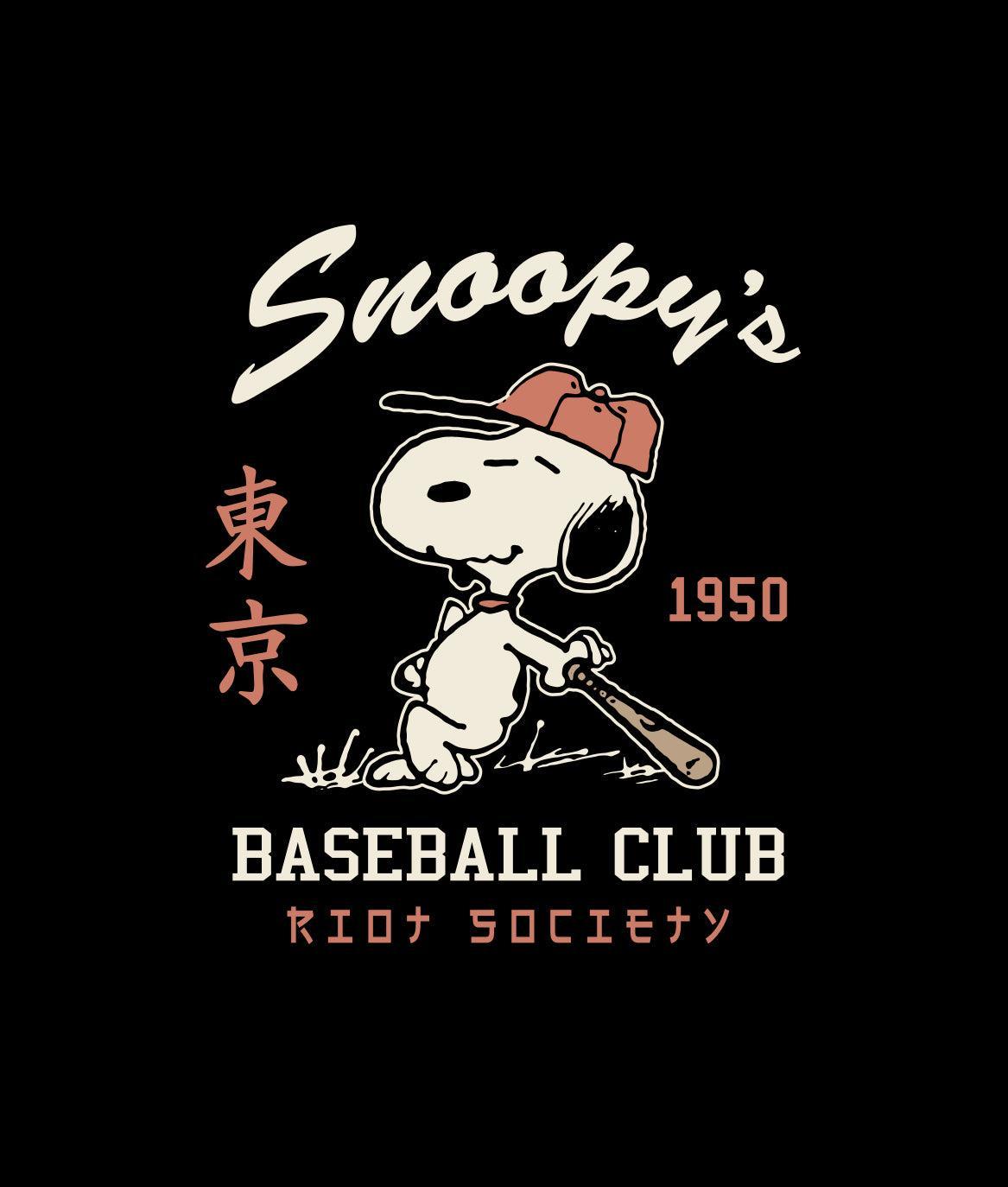 Peanuts Snoopy's Baseball Club Mens T-Shirt - - Riot Society