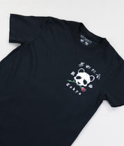Panda Rose Distressed Premium Wash Mens T-Shirt - - Riot Society