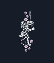 Tiger Cherry Blossoms Girls Tee - Navy - - Riot Society