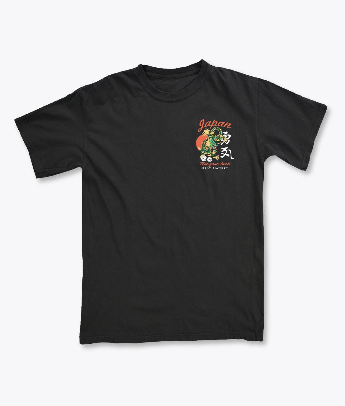 Japan Test Your Luck Dragon Puff Premium Wash Mens T-Shirt - - Riot Society
