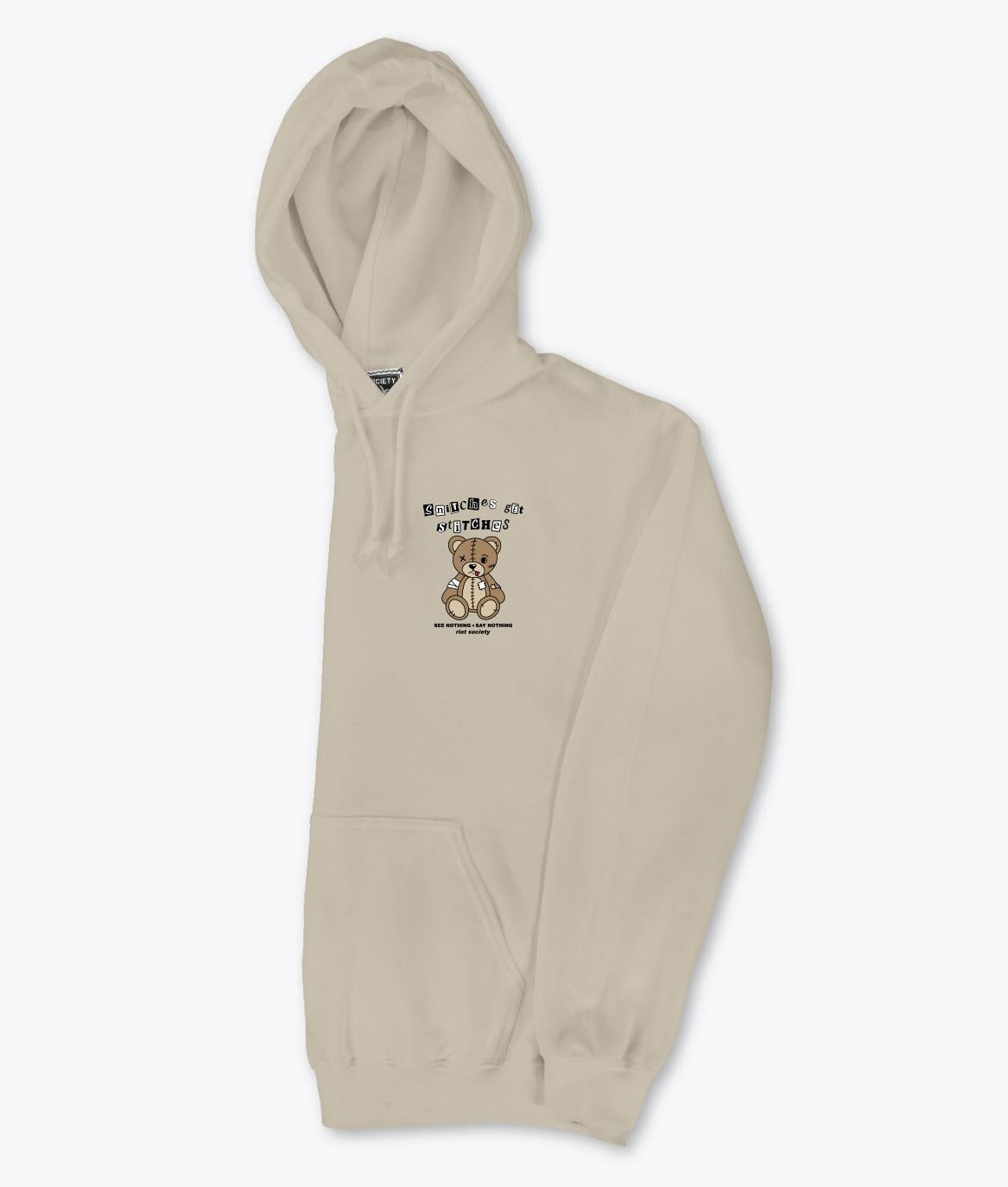 Snitches Get Stitches Teddy Mens Hoodie - - Riot Society