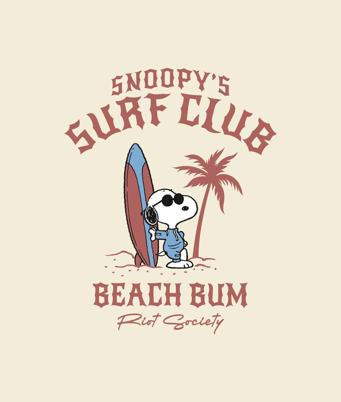 Peanuts Snoopy & Woodstock Surf Club Boys Tee - Natural - - Riot Society