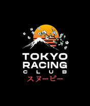 Peanuts Snoopy & Woodstock Tokyo Racing Club Mens T-Shirt - Black - - Riot Society