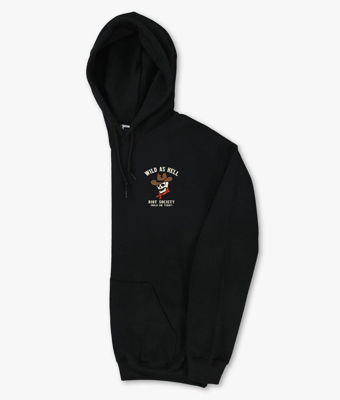 Wild As Hell Cowboy Skeleton Mens Hoodie - - Riot Society