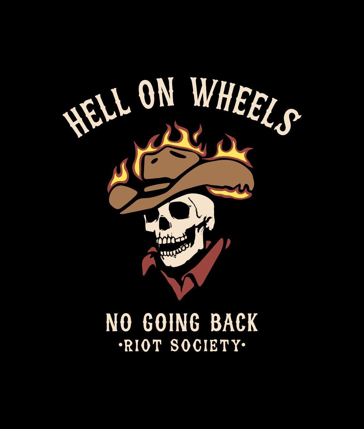 Skeleton Stagecoach Hell on Wheels Mens T-Shirt - - Riot Society
