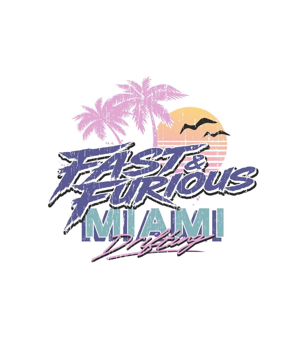 Fast & Furious Miami Drifting Mens T-Shirt - White - - Riot Society