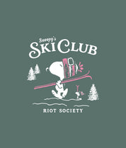 Peanuts Snoopy's Ski Club Puff Boyfriend Tee - Blue Spruce - - Riot Society