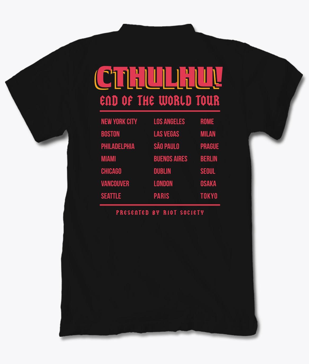 Cthulhu DJ World Tour Mens T-Shirt - - Riot Society