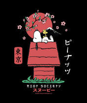 Peanuts Snoopy Doghouse Japan Boys Hoodie - Black - - Riot Society