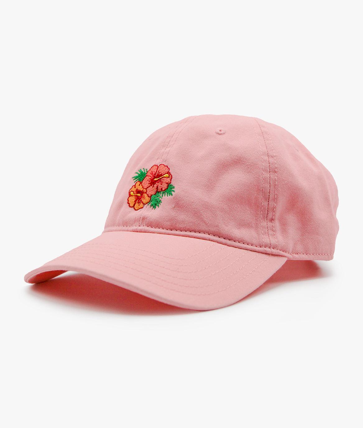 Hibiscus Embroidered Dad Hat - - Riot Society