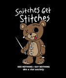 Dro x Riot Society Snitches Get Stitches Mens Long Sleeve T-Shirt - - Riot Society