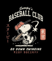 Peanuts Snoopy's Baseball Club Boys Hoodie - Black - - Riot Society