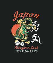 Japan Test Your Luck Dragon Puff Premium Wash Mens T-Shirt - - Riot Society