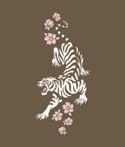 Tiger Cherry Blossoms Puff Womens Matching Set - Espresso - - Riot Society