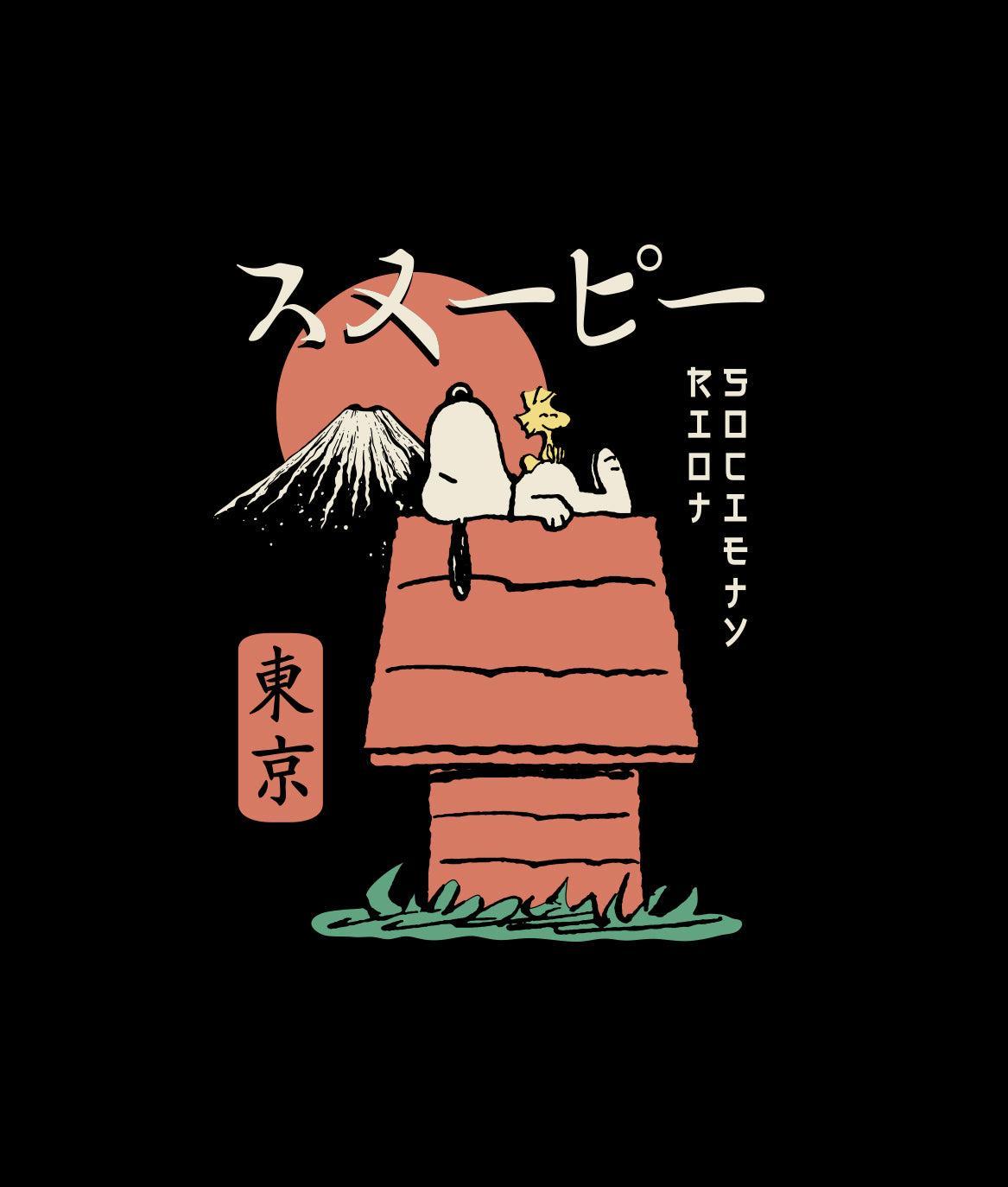 Peanuts Snoopy Doghouse Japan 2.0 Mens Hoodie - Black - - Riot Society