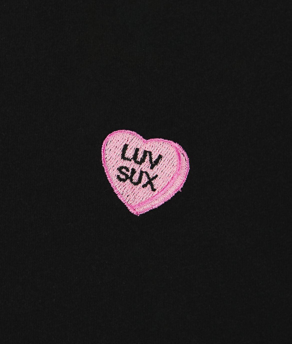 Luv Sux Candy Heart Embroidered Womens Hoodie - - Riot Society