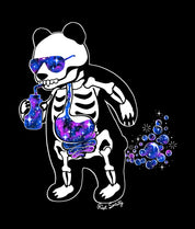 Panda Skeleton Space Bubbles Boys Tee