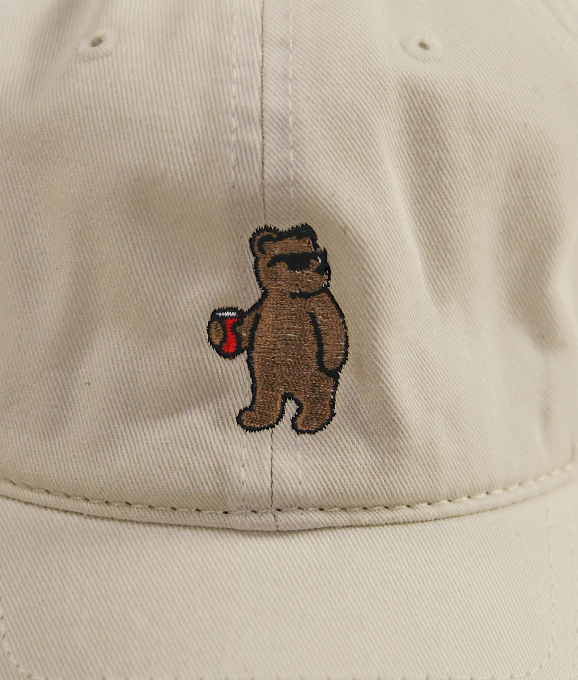 Riot Bear Embroidered Dad Hat - Khaki