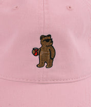 Riot Bear Embroidered Dad Hat - Pink