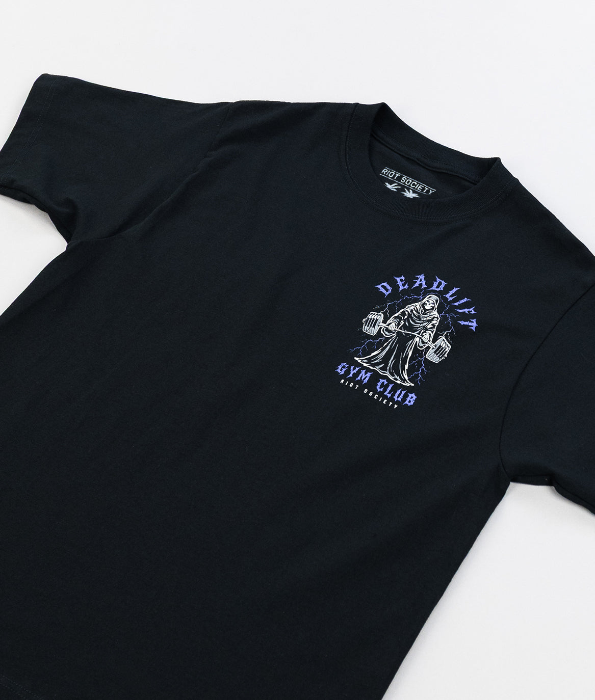 Reaper Deadlift Gym Club Heavyweight Boxy Mens T-Shirt - Jet Black