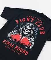Reaper Graveyard Fight Club Heavyweight Boxy Mens T-Shirt - Jet Black