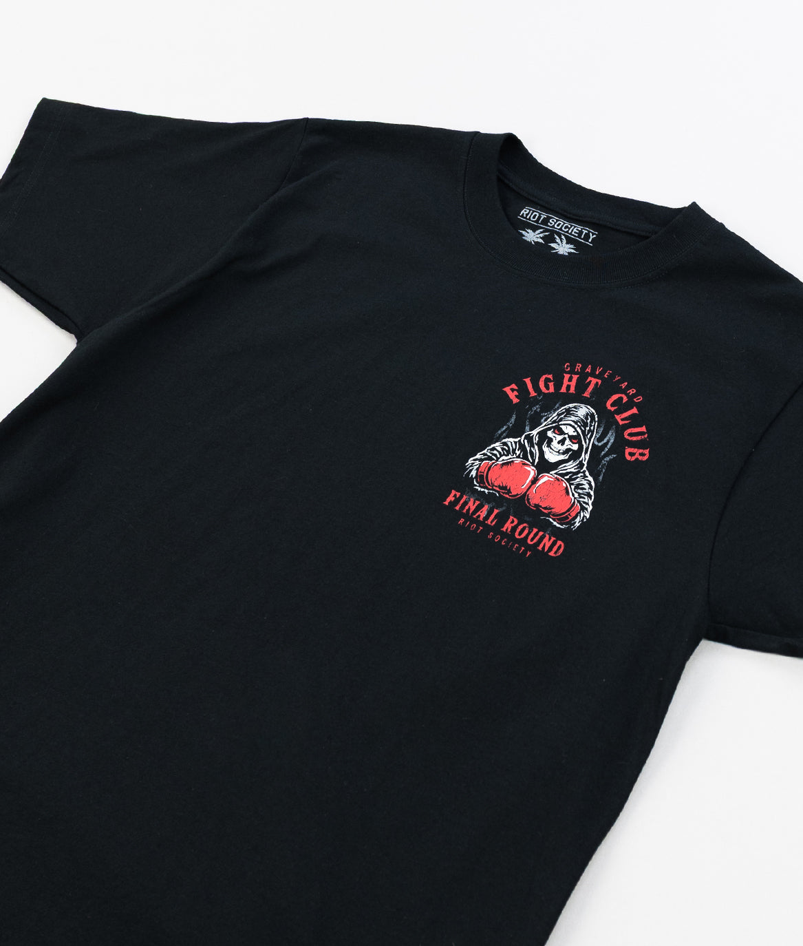 Reaper Graveyard Fight Club Heavyweight Boxy Mens T-Shirt - Jet Black