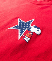 Peanuts Snoopy USA Puff Boyfriend Tee - Red