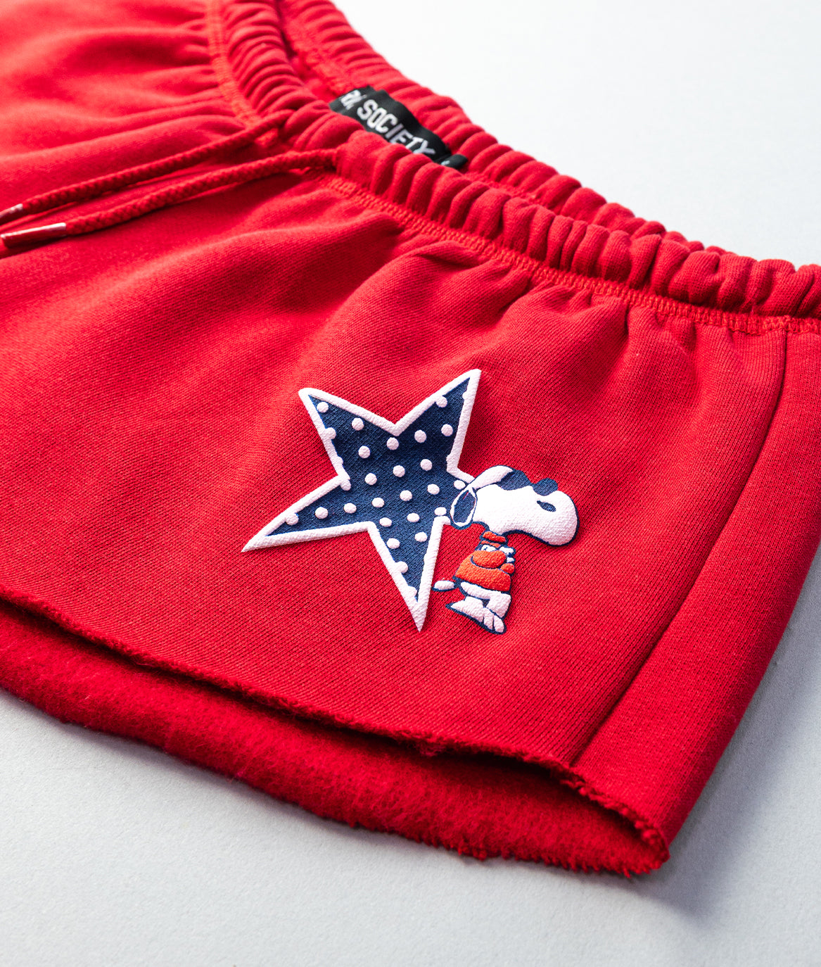 Peanuts Snoopy USA Womens Puff Shorts - Red