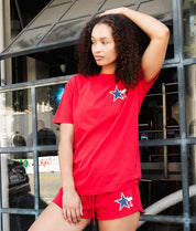 Peanuts Snoopy USA Puff Womens Matching Set - Red