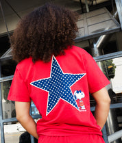 Peanuts Snoopy USA Puff Boyfriend Tee - Red