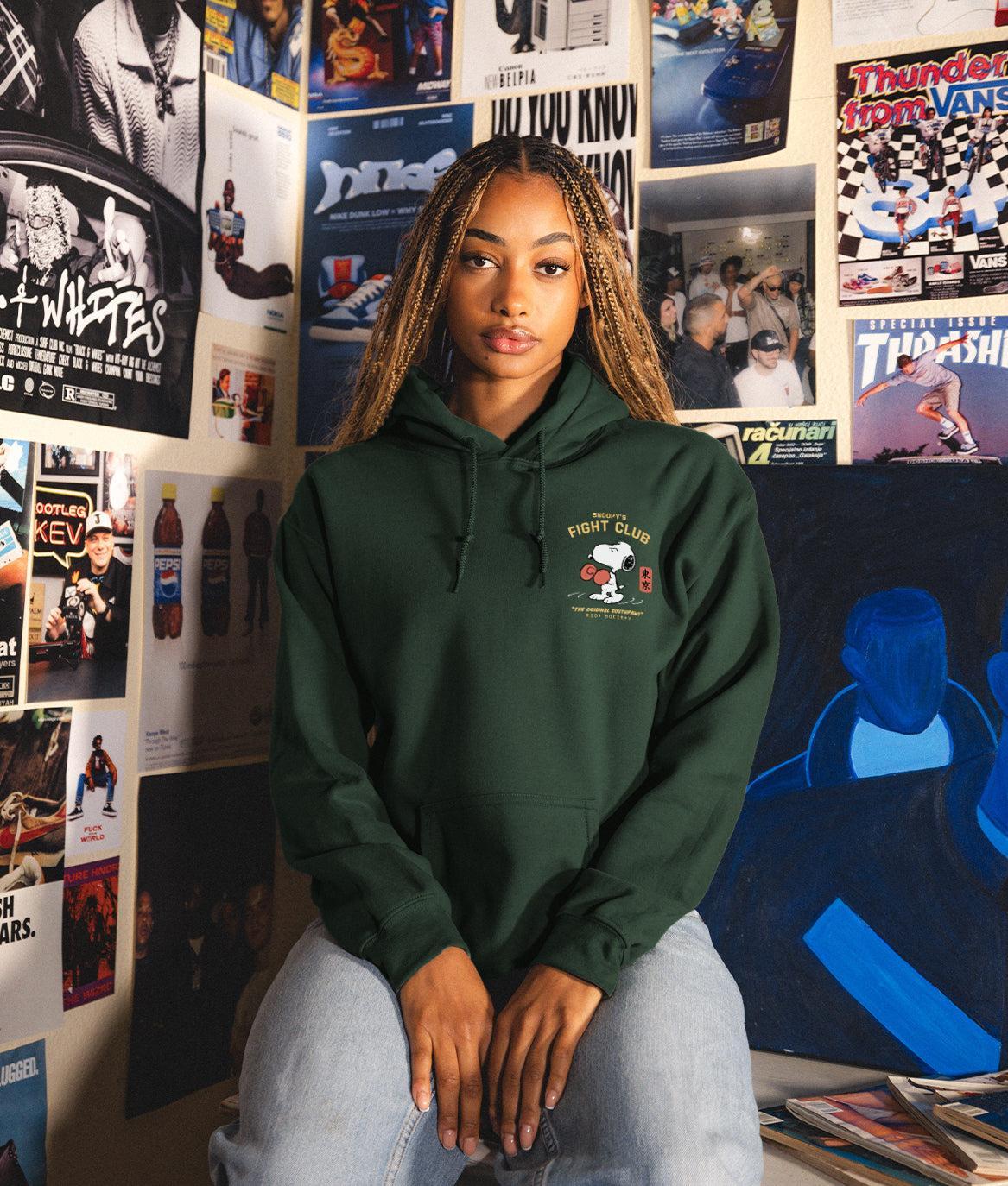 Peanuts Snoopy's Fight Club Womens Hoodie - - Riot Society
