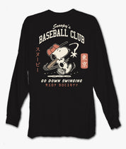 Peanuts Snoopy's Baseball Club Mens Long Sleeve T-Shirt