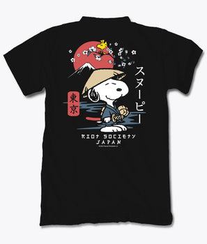 Peanuts Snoopy & Woodstock Samurai Boys Tee - S - Riot Society